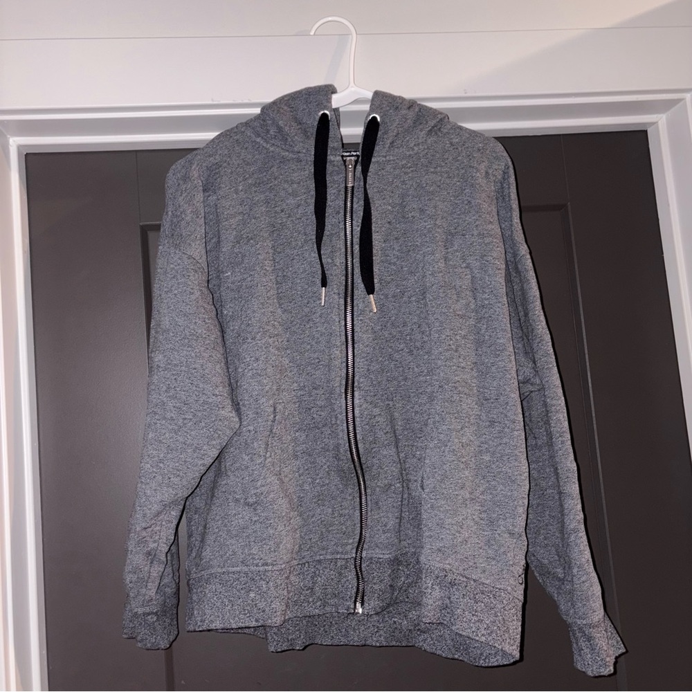 Calvin Klein Gray Zip-Up Jacket Sweater